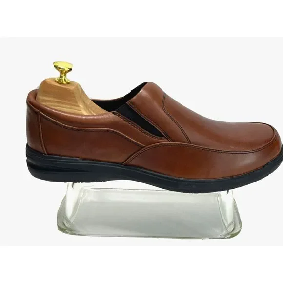 ABEO Mens Brown Shoes Size 12 M‎ SMARTsystem Smart 3860 Slip-on Cognac