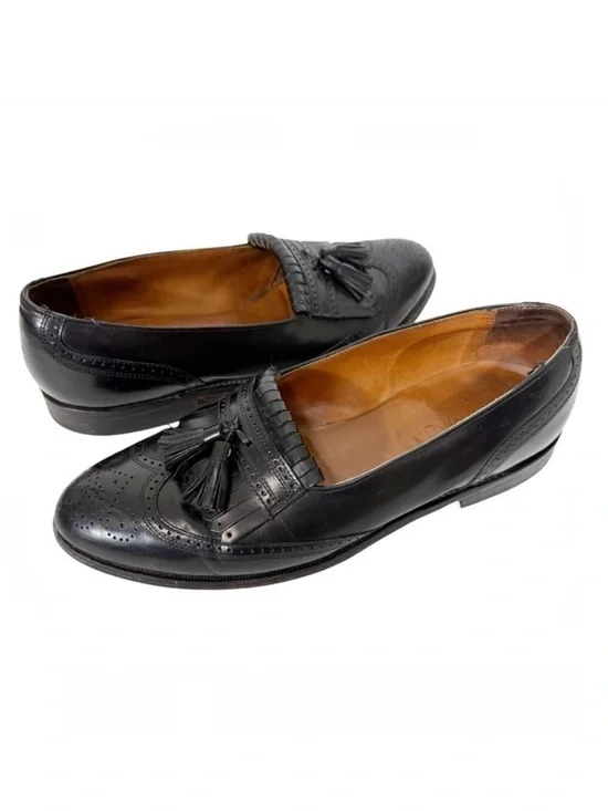 Bostonian‎ Vintage Leather Black Kiltie Tassel Wingtip 26271 USA Loafers Size 10