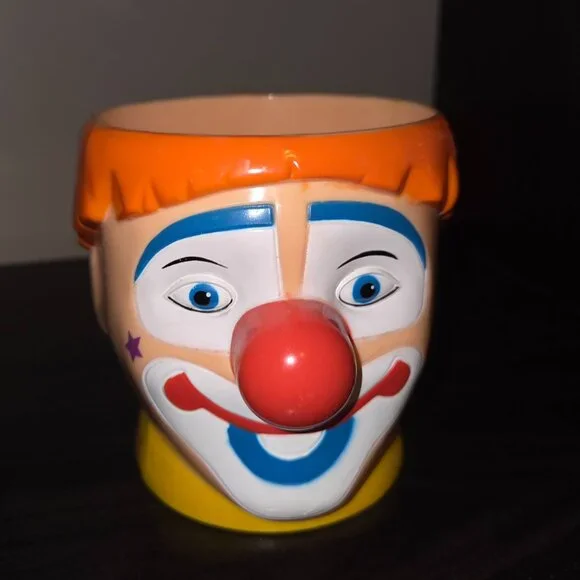 Ringling Brothers Scary Circus Clown Mug Cup Barnum & Bailey Hard Plastic 4