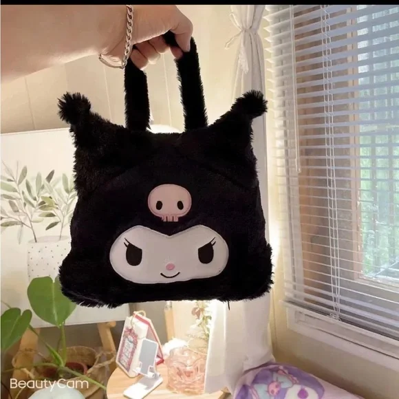 Sanrio Black Kuromi Zip Up Travel Blanket in a Bag