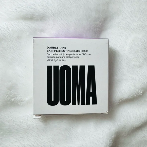 UOMA Beauty Double Take Skin Perfecting Blush Duo  - Pearl White - NIB