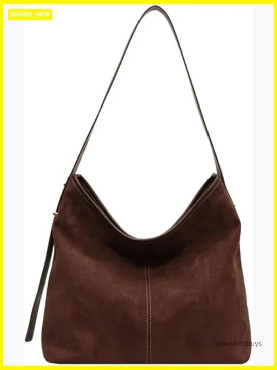 Suede Hobo Bag Tote Crossbody Shoulder Bag Retro Slouchy Handbag Women