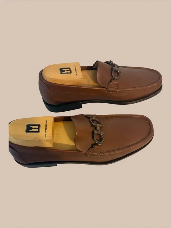Men's Brown Leather Bit Loafers