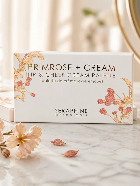 Seraphine Botanicals Primrose + Cream Lip & Cheek Cream Palette - NIB Vegan