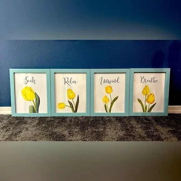 4 Framed Prints for Bathroom decor