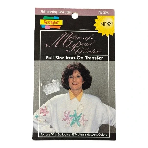 Duncan Scibbles Mother of Pearl Collection Shimmering Sea Stars Iron On Transfer