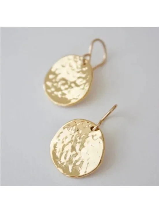 New! Leni Gold Disk Drop Earrings (2003) NWOT