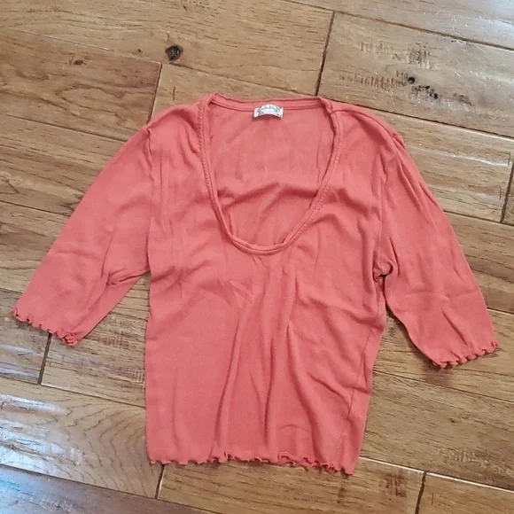 Intimately free people coral crop top
