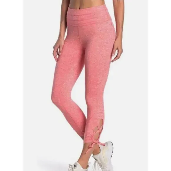 Free People Movement Swerve Lace Side Leggings Pink Womens Small‎ Stretch Gym