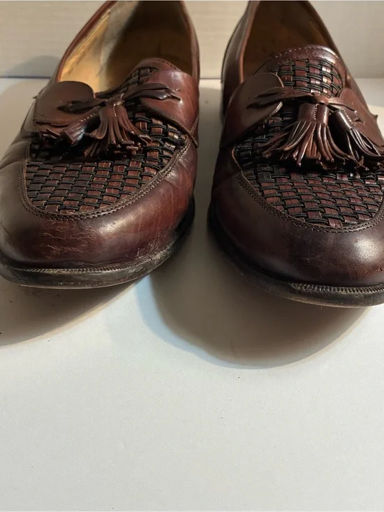 Johnston & Murphy Dark Brown Woven Tassel Loafers Men’s Size 10.5