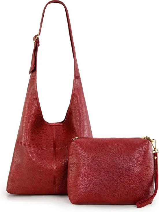 Ultra Soft Foldable Hobo Bag for Women | Slouchy Shoulder Handbag with Cosmetic