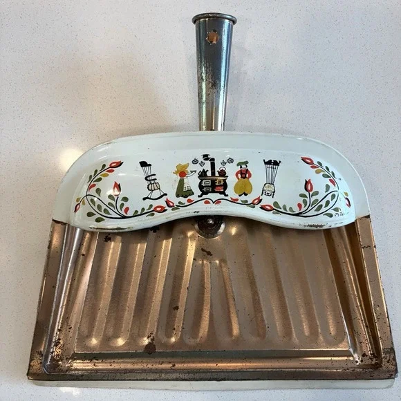Vintage JV Reed USA Copper White Metal Dustpan MCM Dutch Folk Art M. Taber