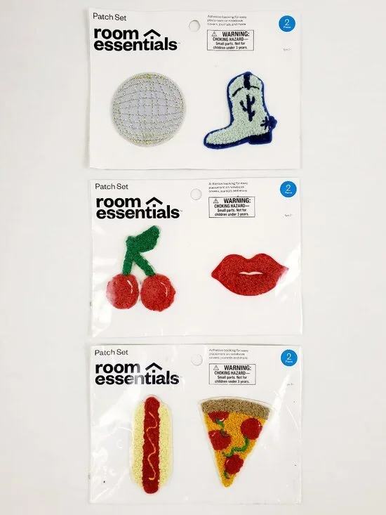 ROOM ESSENTIALS Kids Embroidered Adhesive Patch Set Bundle - Books Journal Bag
