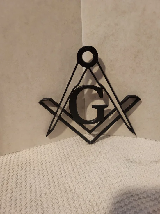 Black Masonic Square and Compass Wall Decor - Home Wall Accent