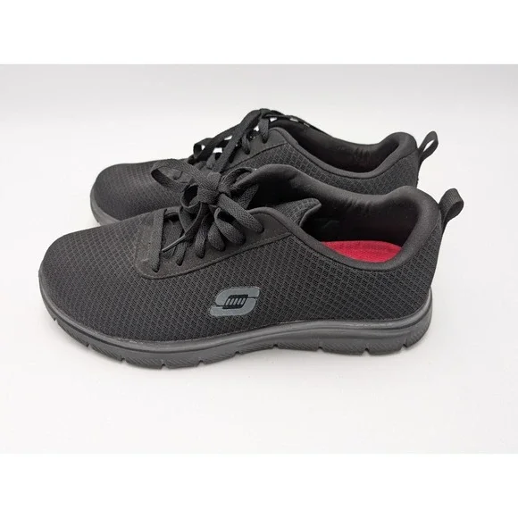 SKECHERS Work Men's Relaxed Cessnock Slip Resistant Black Safety Shoes Size 8.5