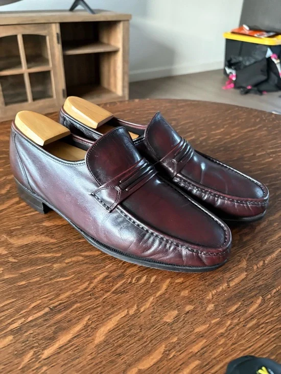 Florsheim Men's Burgundy Leather Penny Loafers