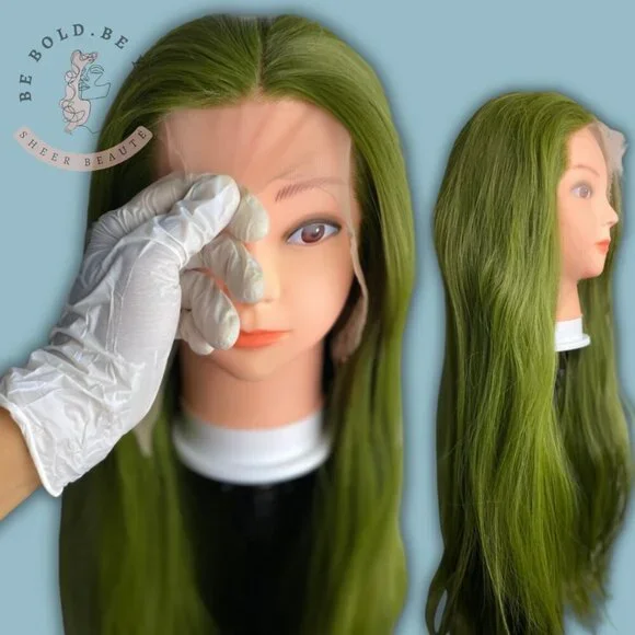 Olive Green Lace Front Wig