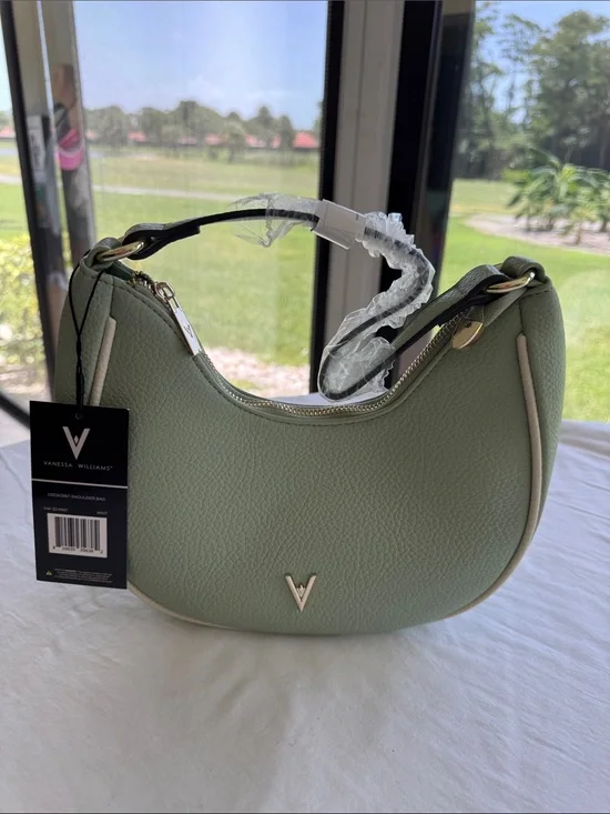 Vanessa Williams Mint Green Crescent Hobo Bag