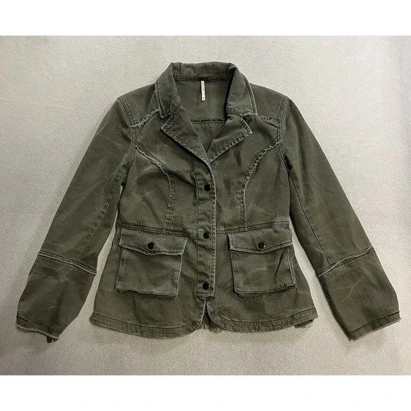 Free People Utility Jacket Women's Size XS Olive Green 100% Cotton