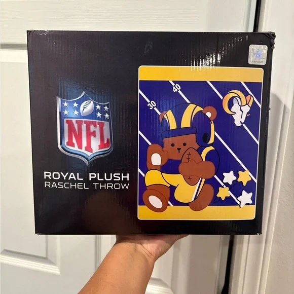 Los Angeles Rams NFL Royal Plush Baby Blanket New in Box 40 x 50