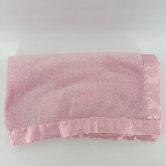 Walgreens Pink Super Ultra Soft Baby Blanket Satin Ruffle Trim Plush Lovey Crib