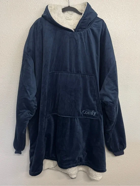 The Comfy Original Blue Unisex One Size Sherpa Lined Wearable‎ Blanket Hoodie
