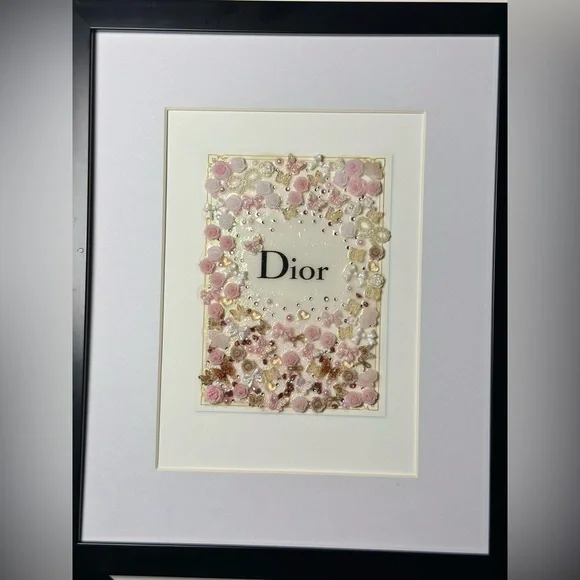 Designer art inspired luxury blush pink and Gold Floral Wall Art