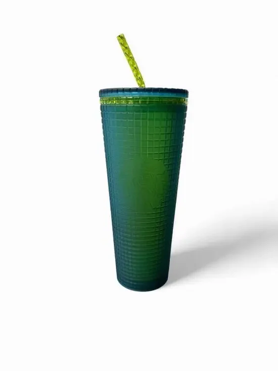 Starbucks Winter 2022 Green / Yellow / Blue Studded Grid 24oz Venti Tumbler Cup