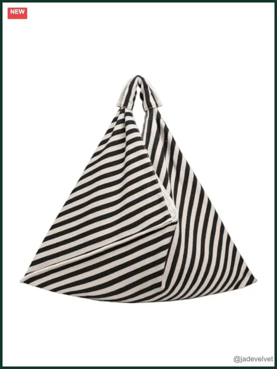 Large Canvas Striped Hobo Bag Work Travel Tote Shoulder Bag