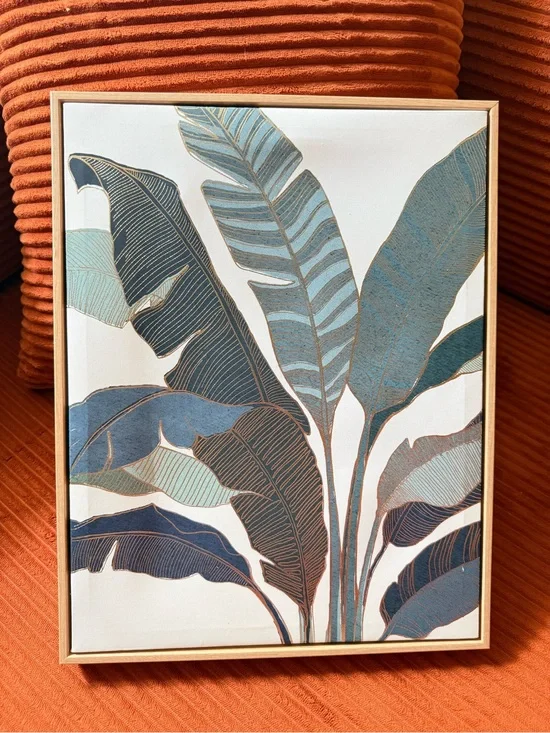 Source Unknown Blue and Teal Botanical Framed Wall Art