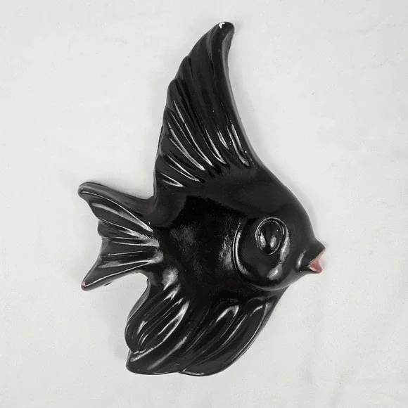 MCM Ceramicraft Angel Fish Tropic Treasures Wall Plaque Kitsch Hanging Decor