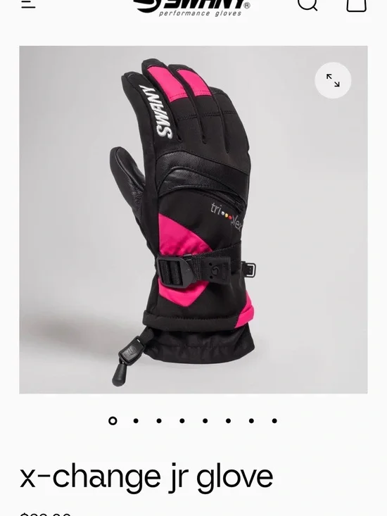 Swany X-Change Jr. Ski and Snowboard Glove Black and Pink size M 7/8