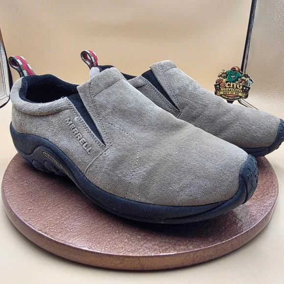 Merrell Jungle Moc Classic Taupe Mens 11.5 Suede Slip On Shoes 6080 Hiking Trail