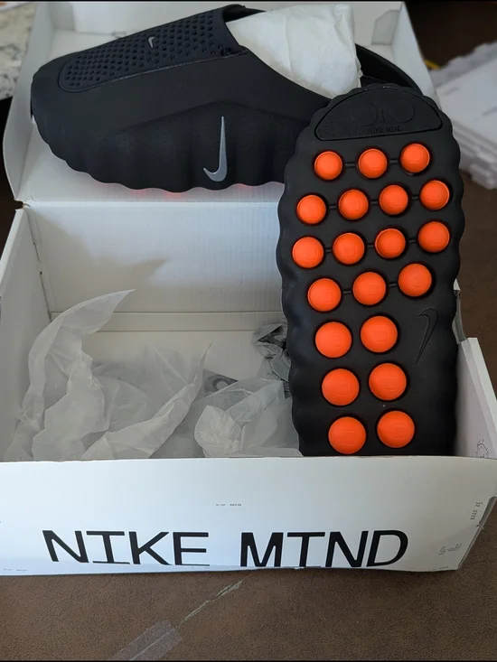 Nike Black Slip-On Clog with Orange Bubble Outsole