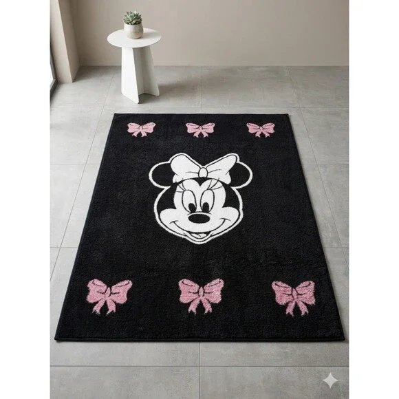 Vintage 1984 Biederlack Minnie Mouse Black Pink Bows Rare HTF USA Reversible