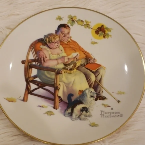 NORMAN ROCKWALL 1973  FALL FONDLY WE REMEMBER PLATE‎