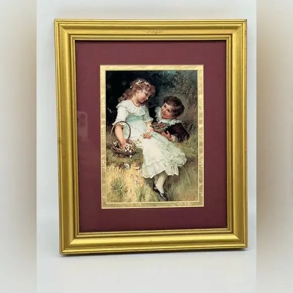 Print Of Children Titled Sweethearts by Frederick Morgans Watercolour Painting