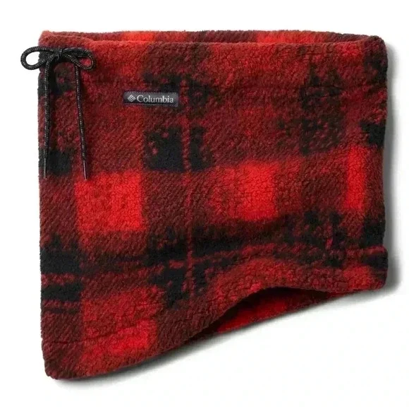 Columbia Winter Outdoors Red Black Plaid Sherpa Country gaiter‎ Preppy Western