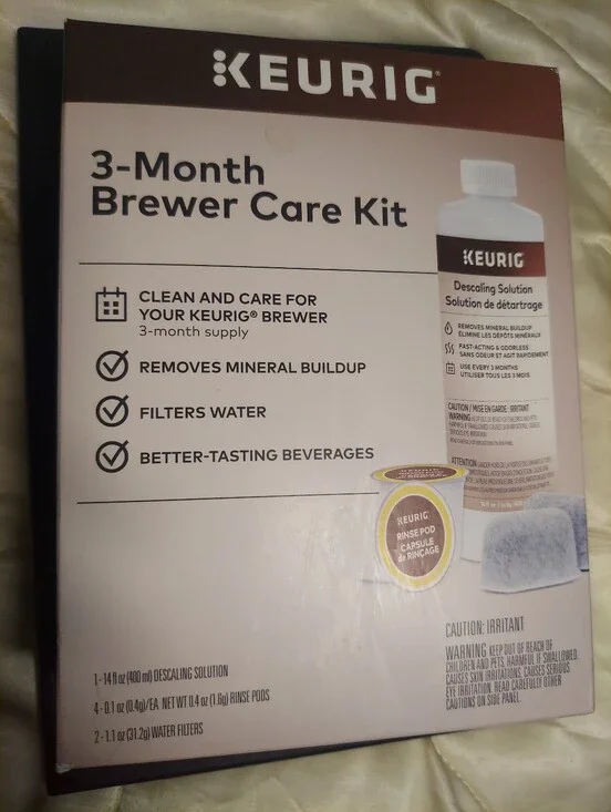 Keurig White and Brown 3-Month Brewer Care Kit