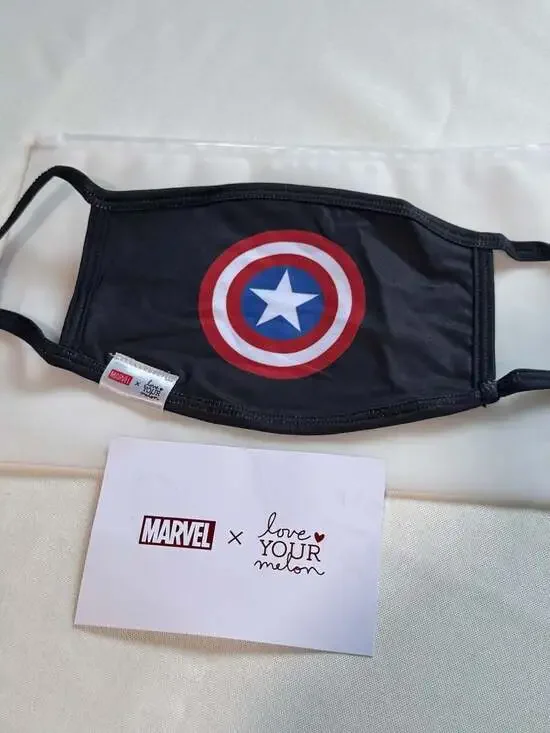 Marvel Captain America Love Your Melon Adult Face Mask NIP Collectible