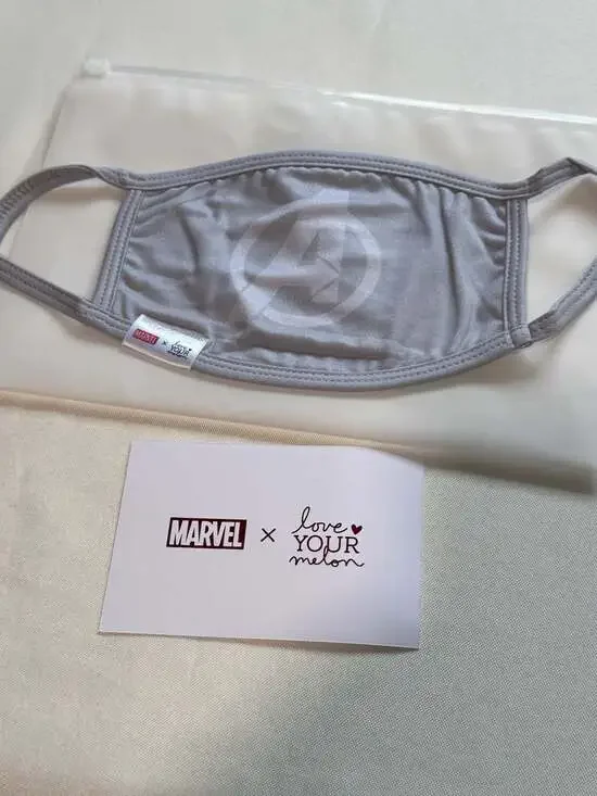 Marvel Avengers Love Your Melon Adult Face Mask NIP Rare Collectible Gray