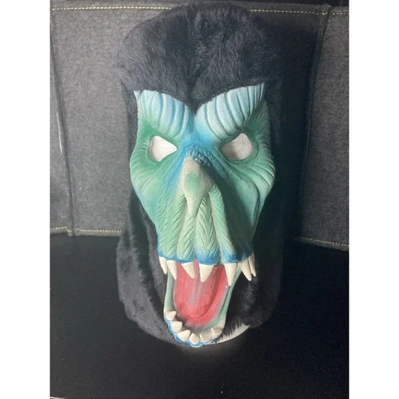 Topstone Fang Face‎ Monster Mask Rare Vintage Costume GreenBlue Black