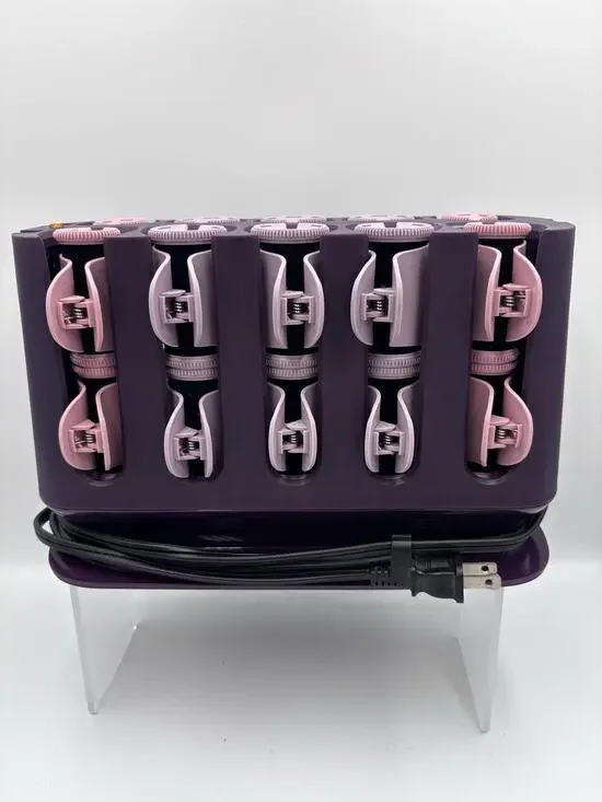 Remington H9100 Full Size Vertical Ceramic Hair Setter 20 Rollers & Clips TESTED