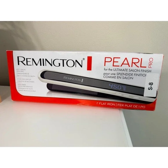Remington Pearl Pro Flat Iron Women 1 Inch Black White Ceramic S9500PP-VN NEW