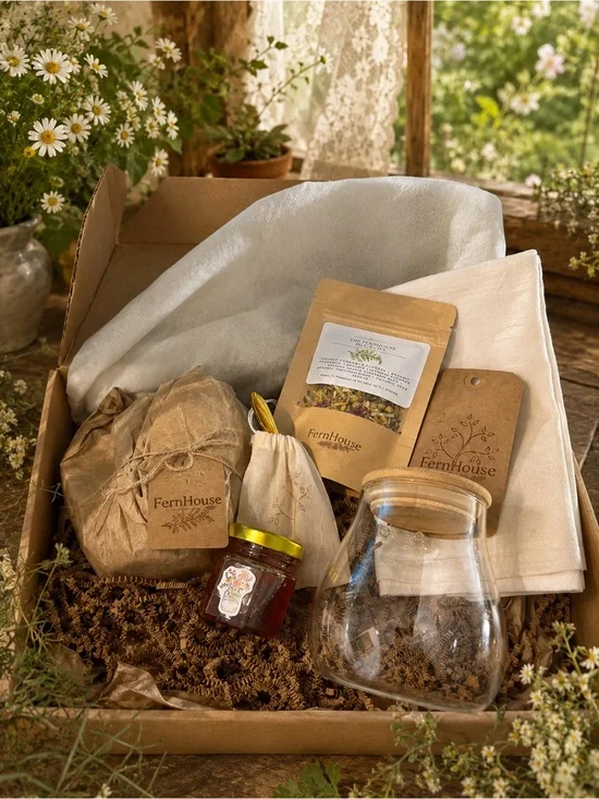 FernHouse Rustic cottagecore tea  Gift Box - mystery tea cup bundle