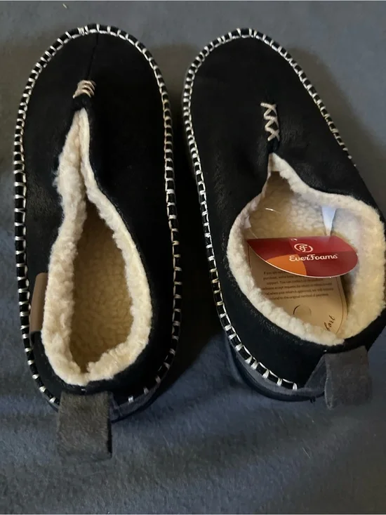 Men's Black Sherpa-Lined Slip-On Loafers