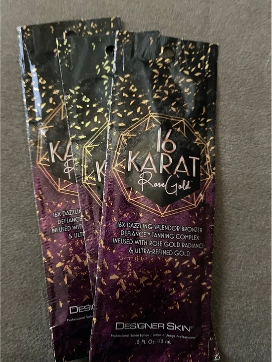 Designer Skin 16 Karat Rose Gold Splendor Bronzer Tanning Lotion, BUNDLE OF 3