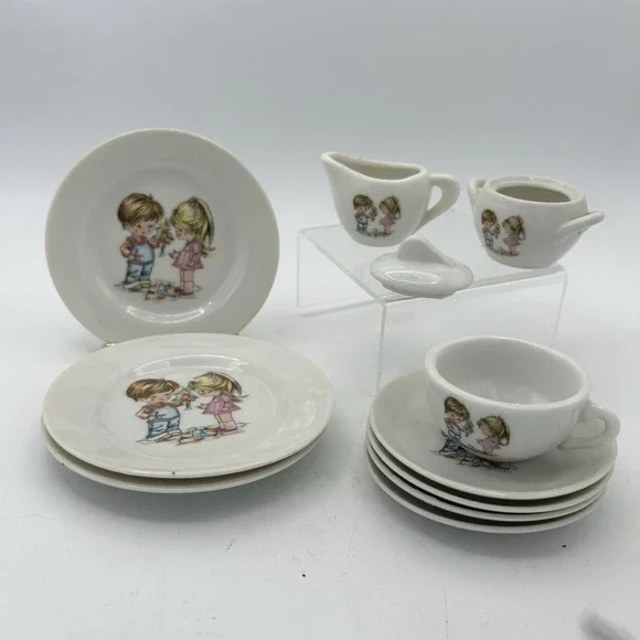 Vintage 1950s Grantcrest Child's Tea Set 11 Pieces‎ replacement Boy Girl Flower