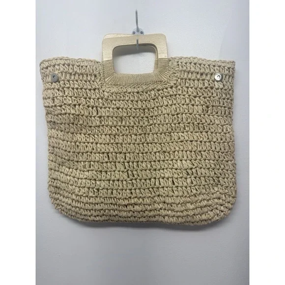 New Women's Melie Bianco Harley Summer Beach Hobo Bag Straw‎  HandBag Handle #48