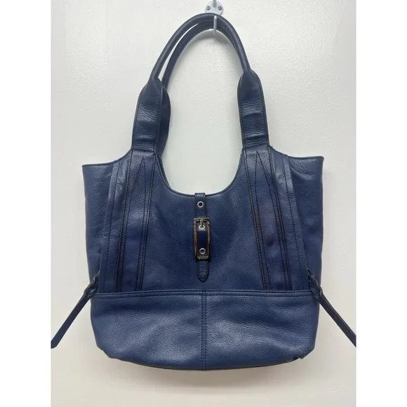 B Makowsky Blue Leather Hand Bag Purse Hobo‎ Shoulder Bag #33